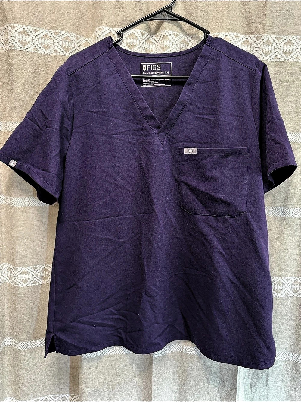 FIGS Technical Collection V-Neck Scrub Top Purple V-Neck Scrub
